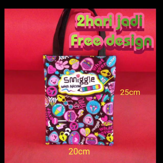 

Goodiebag mini ukuran 25x20cm potrait,free design