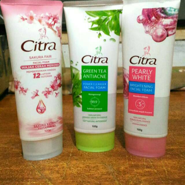citra pearly white uv facial foam