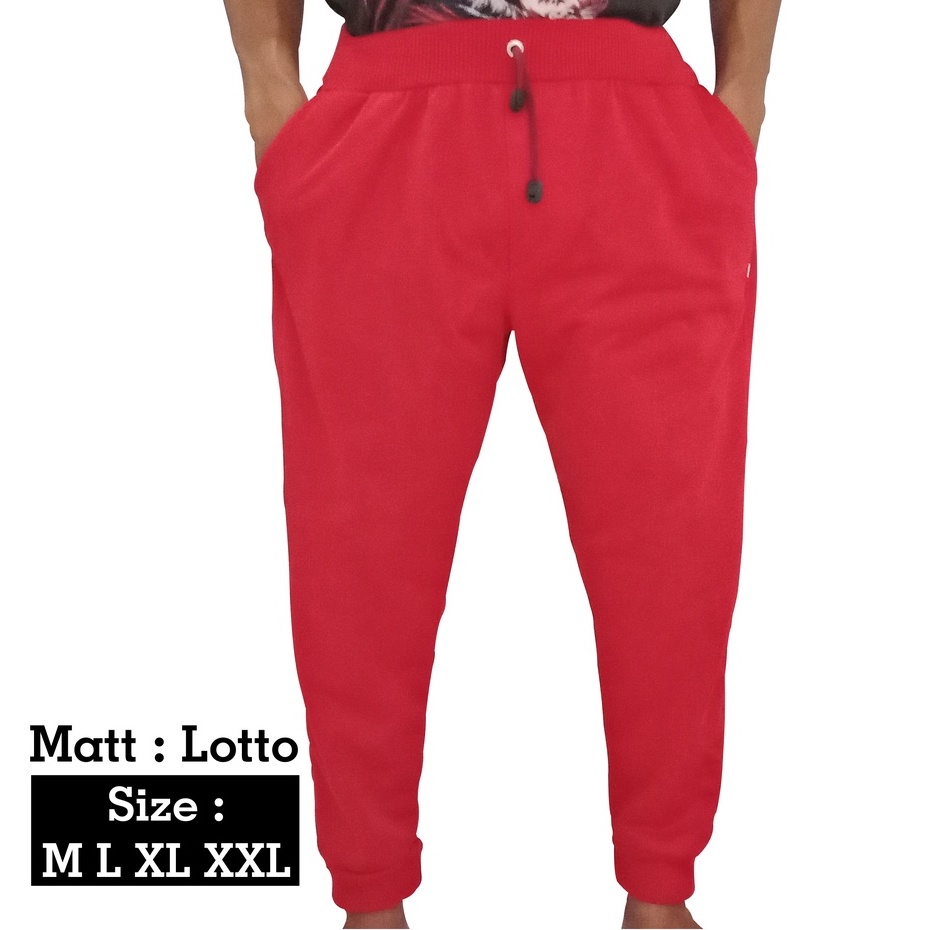 CELANA JOGGER PANJANG POLOS SWEATPANTS TRAINING DEWASA PRIA WANITA JUMBO SIZE M-XXL JOGER OLAHRAGA GYM BAHAN LOTTO