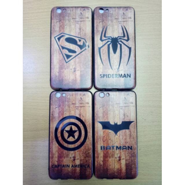 case oppo f3 plus R9s plus - motif kayu super hero