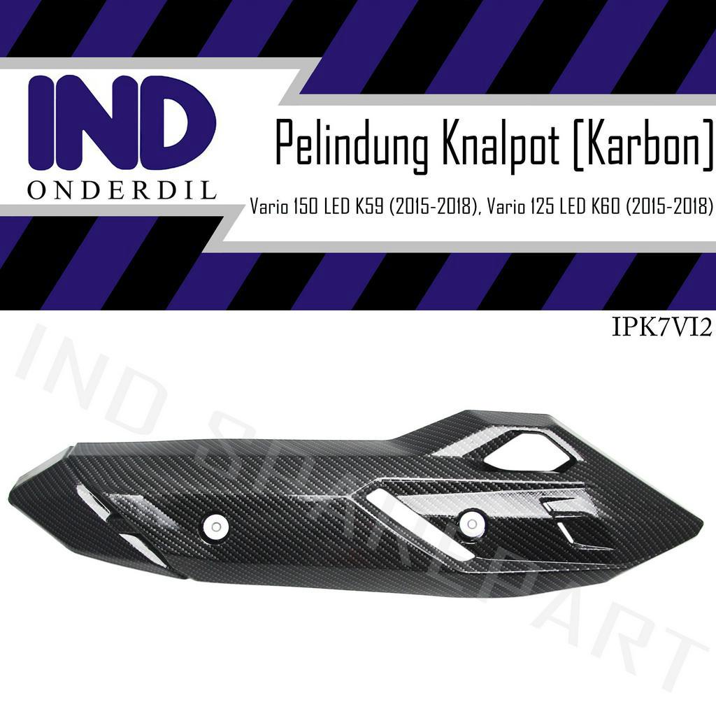 Cover Tutup-Penutup-Tameng Pelindung Knalpot Black Karbon-Carbon 7 Vario 125-150 New 2015 LED eSP