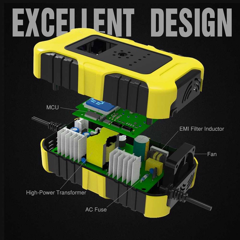 Charger Aki Casan Accu Mobil Motor LCD 12V 24V 10A 180Ah Auto Repair