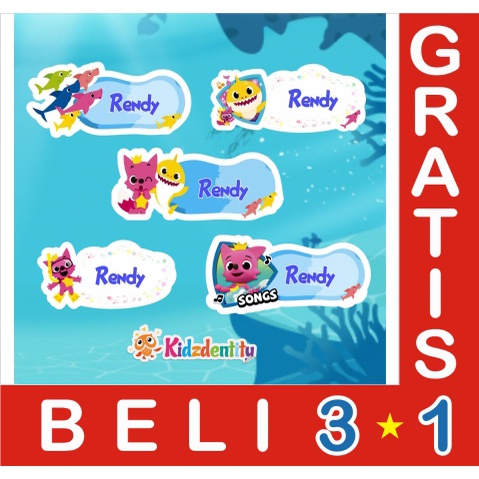 

LABEL NAMA CUTE BABY SHARK