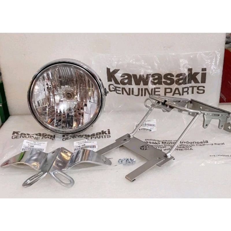 Paket Lampu Depan Kawasaki Ninja SS Bulat Crome Lampu Komplit