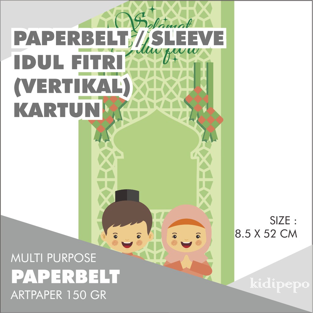 

PAPERBELT / SLEEVE IDUL FITRI VERTIKAL KARTUN - ISI 25 LEMBAR