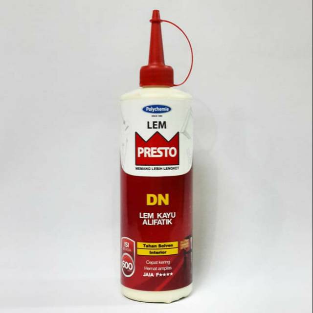 

Lem kayu presto DN 600gram . Lem kayu . Lem kayu jati