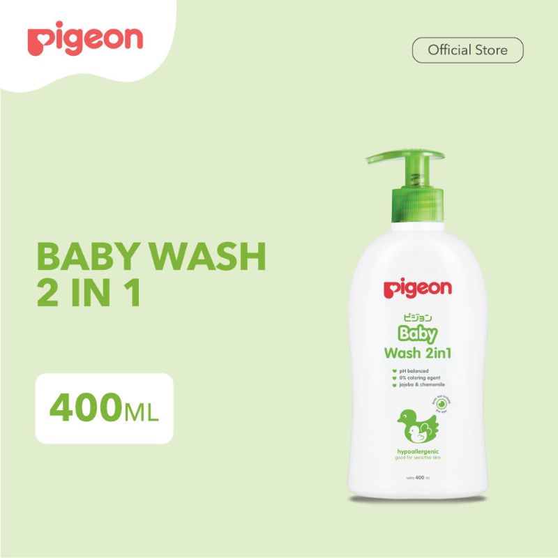 Pigeon Baby Wash 2in1 2 in 1 Chamomile 400ml PUMP | Sabun Sampo Bayi