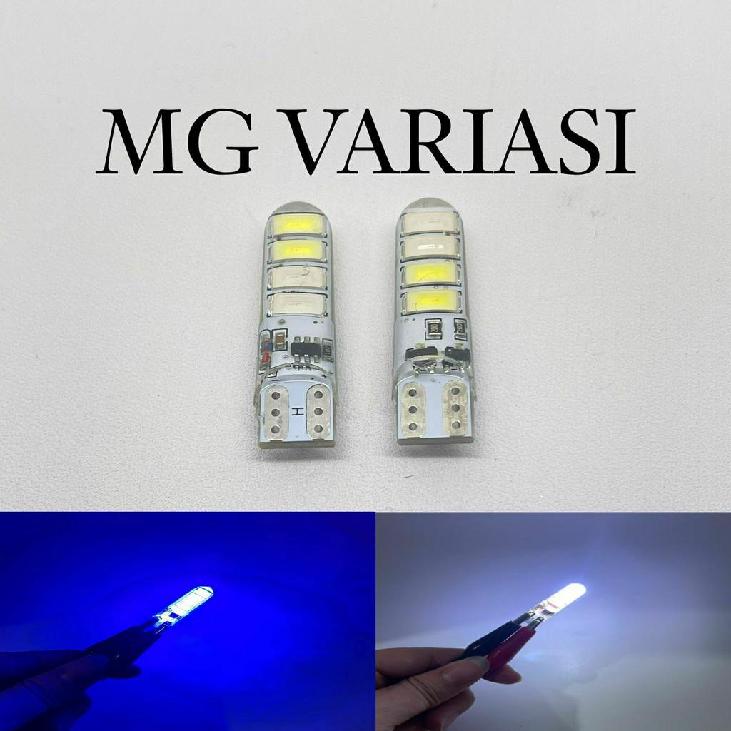 PROMO 2 PCS LAMPU SEN JELLY KEDIP 2 WARNA FLASH LED T10 8 MATA