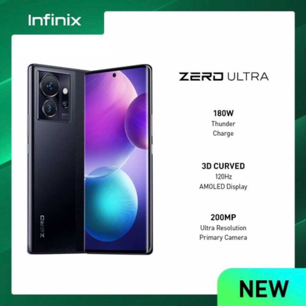 Infinix Zero Ultra 5G [8GB+256GB] |Dimensity 920 | 200MP Triple Camera | 6.8&quot; AMOLED | NFC | 4500mAh | Garansi Resmi Infinix 1 Tahun