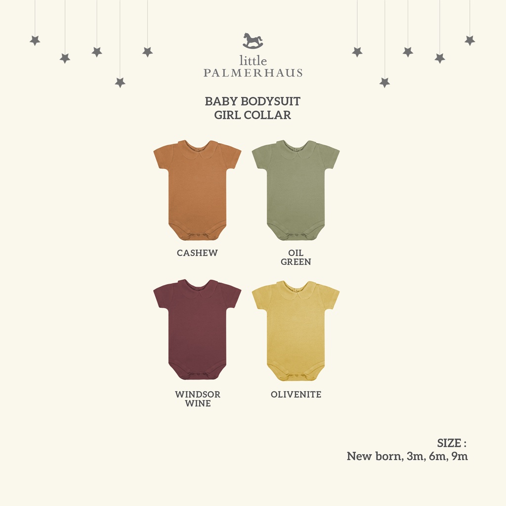 Little Palmerhaus - Girl Collar Bodysuit Short Sleeve 0-9 bulan
