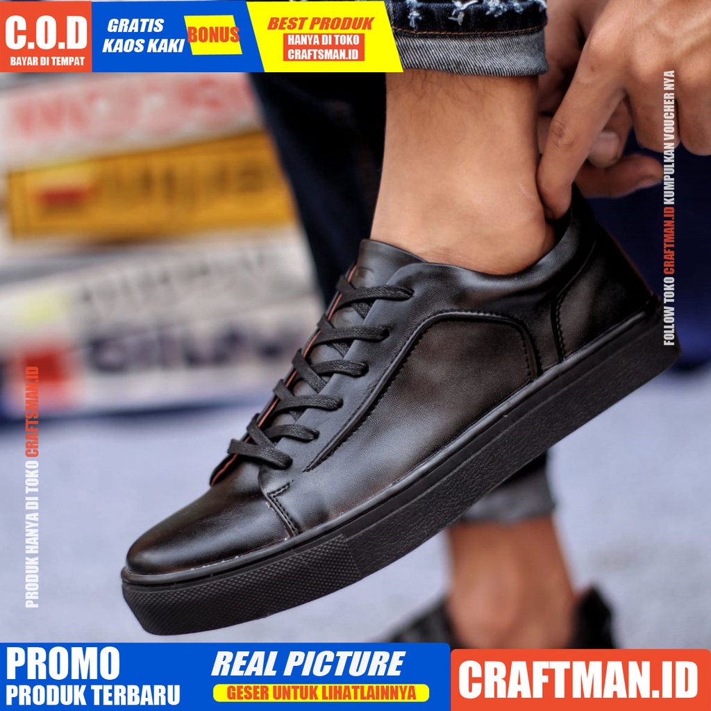 CRAFTS X KNOT Sepatu Kasual Pria Sepatu Pria Casual Kulit Pu Sepatu Casual Pria Cowo/Cowok Ori Sneaker Sepatu Kerja Kantor Kondangan Keren