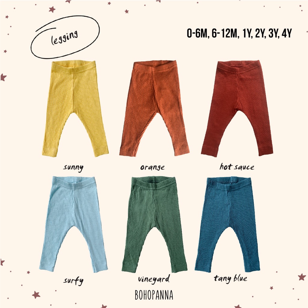 NEW COLOR BOHOPANNA LEGGING REEB UNISEX BOHO BABY CELANA PANJANG ANAK PART 3