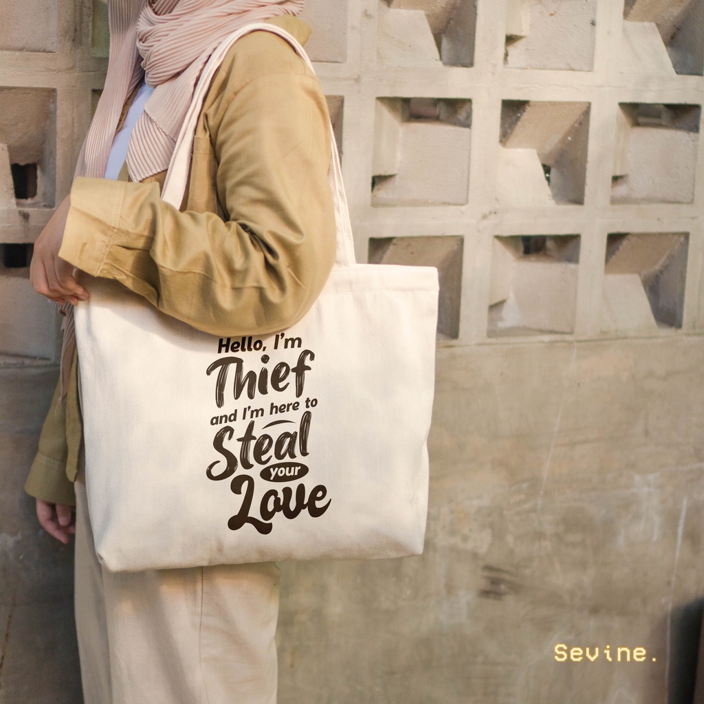 Sevine Tote Bag Kanvas Emily Tas Resleting Wanita Kuliah Fashion Laptop Totebag Quotes Aesthetic Vintage Series - CMW