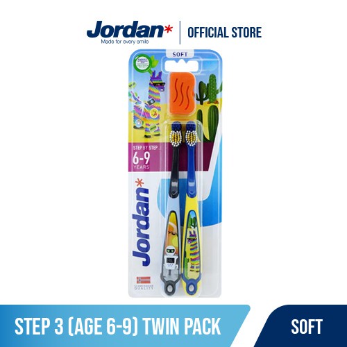 Sikat Gigi Anak 6-9 Tahun Jordan Oral Care Kids Step 3 Twin Soft