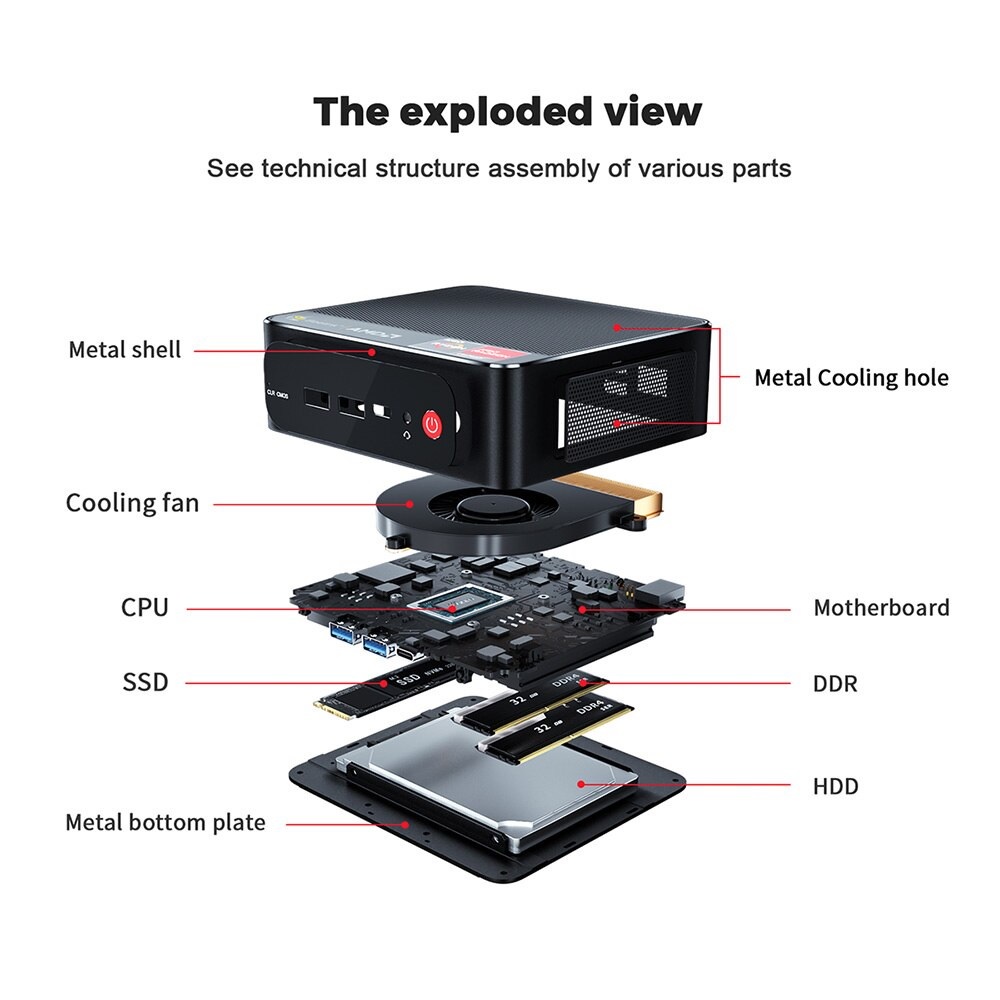 BEELINK SER3 MINI PC - KINGSTON VERSION  -  AMD RYZEN 7 3750H MINI PC - CRUCIAL 16GB DDR4 &amp; KINGSTON 500GB SSD - Windows 11 Supported