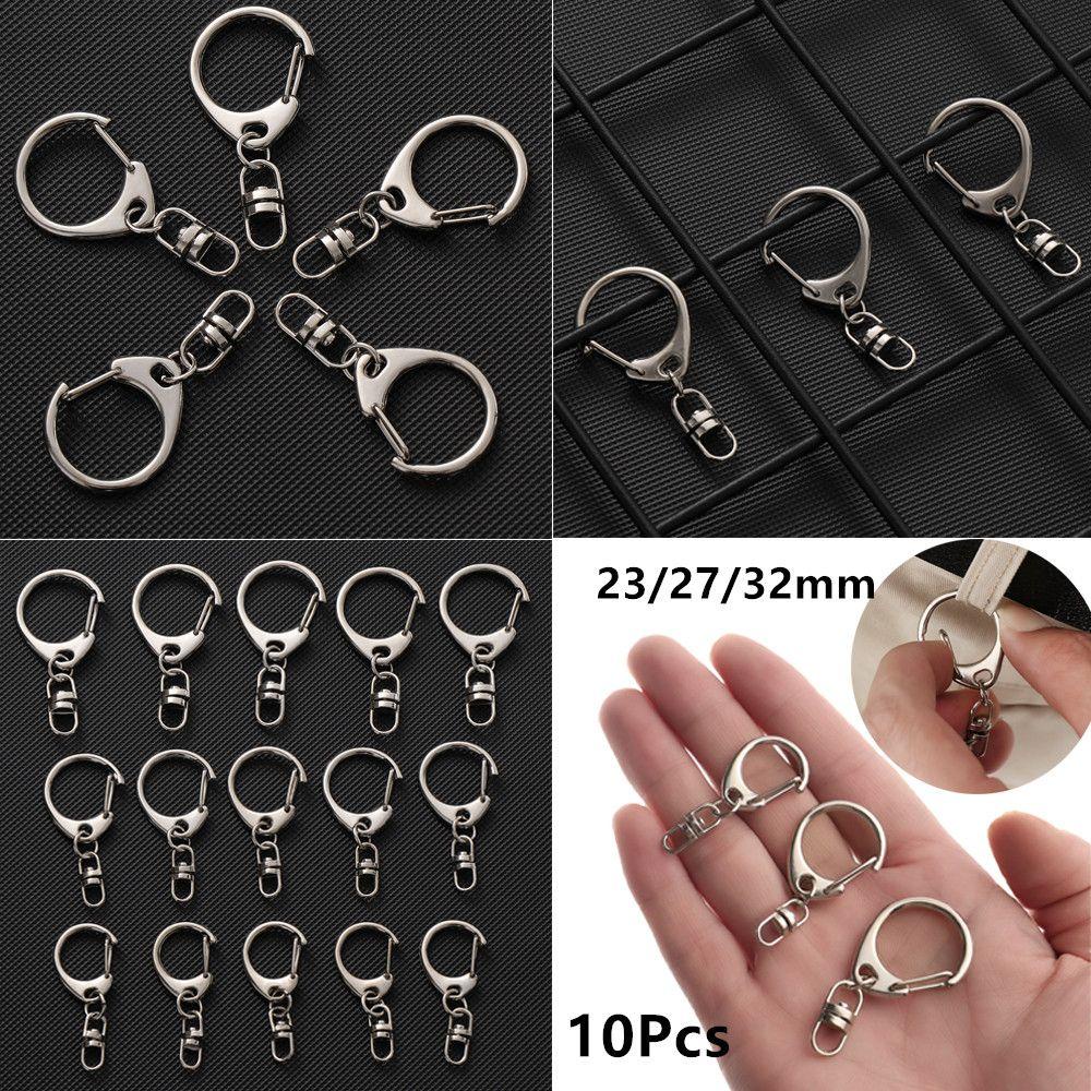 10pcs Gantungan Kunci Bahan Stainless Steel Untuk Outdoor