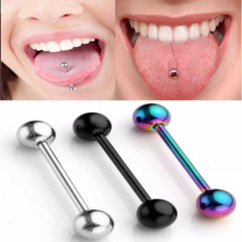 Anting tindik lidah titanium/anting piercing pria wanita/barbel