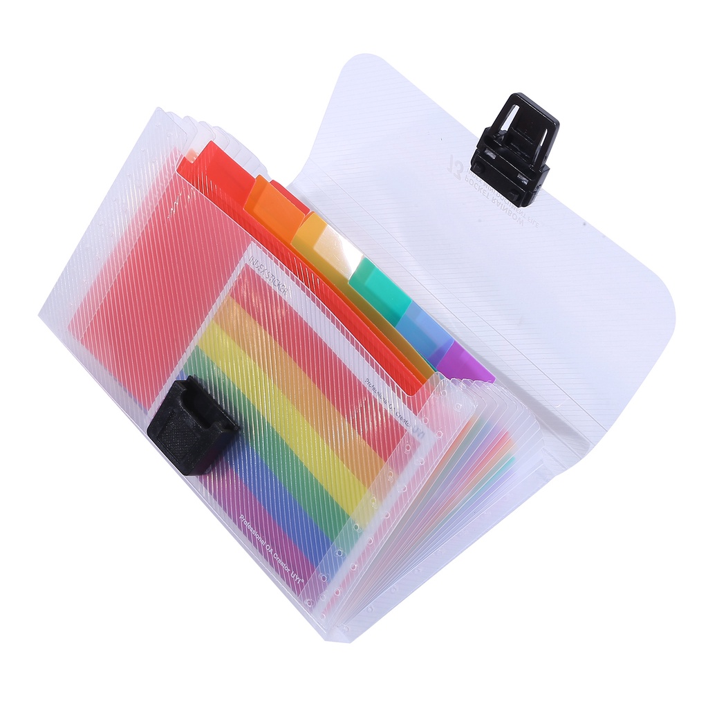 1 Pc Folder Penyimpanan File Bon Bahan Plastik 13 Grids A6 Multilayer Portable Untuk Alat Tulis Siswa