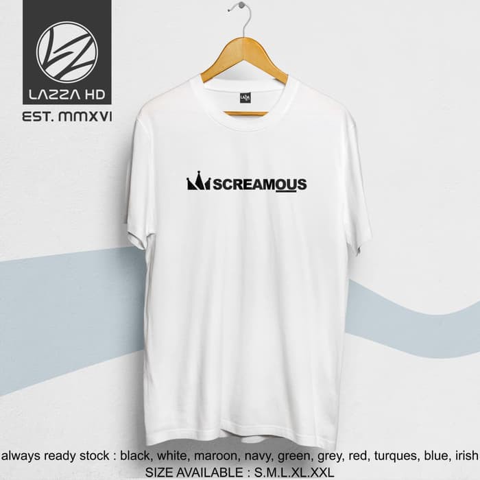 Kaos Tshirt Distro SCREAMOUS "LEGEND ON BLACK" White