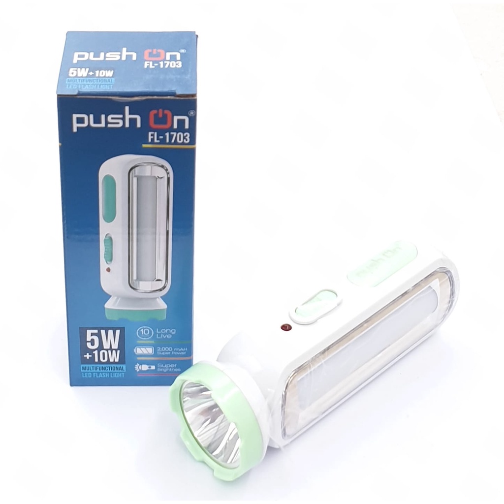 Push On FL-1703 Senter 5w  + Emergency 10w