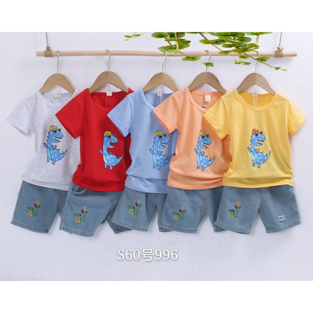 Setelan Anak Cowok Usia 4 Tahun - Baju Kaos Celana Anak Laki-Laki - Import XL