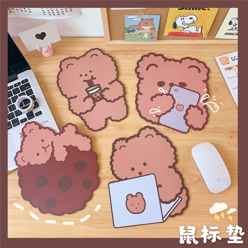 Mouse Pad Karakter Teddy Bear Lucu / Mousepad Motif Hewan Lucu