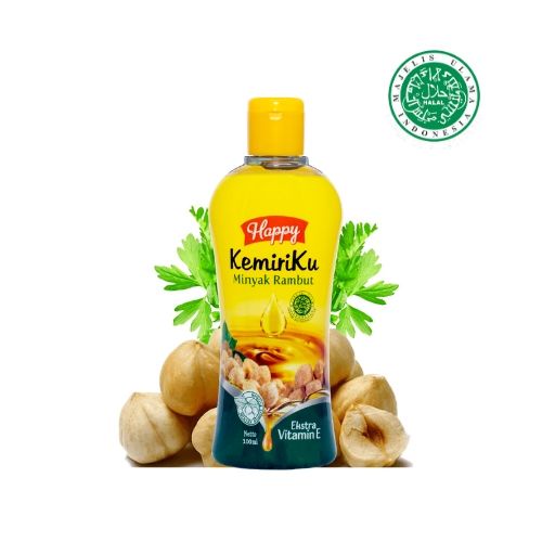 [COD] Minyak Kemiri Pelebat Penumbuh Perangsang Rambut dengan Ekstra Vitamin E - Happy Kemiriku Minyak Rambut BPOM 100 ML