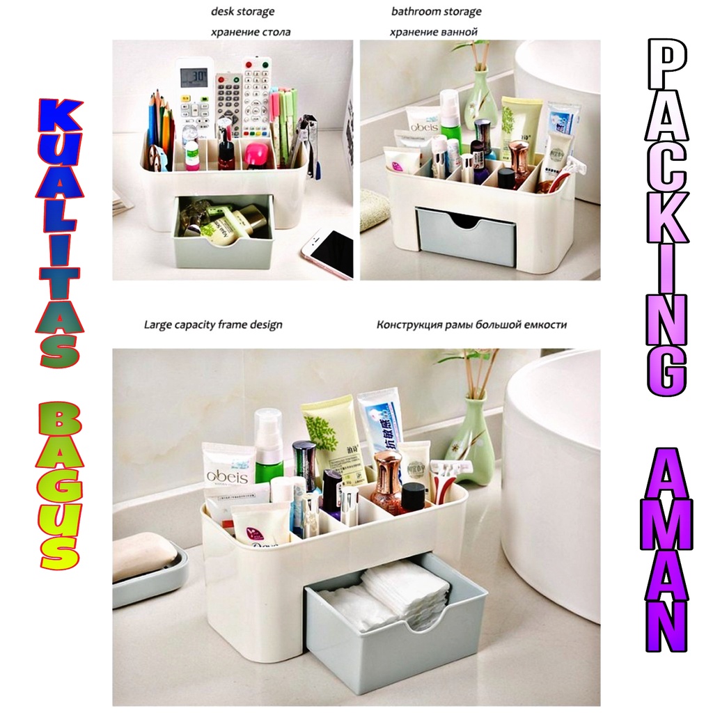 PROMO (BISA COD) RAK ALAT TULIS / ORGANIZER BOX / TEMPAT PENYIMPANAN STASIONARY MULTIFUNGSI / RAK PERALATAN MAKE UP / RAK KOSMETIK PLASTIK