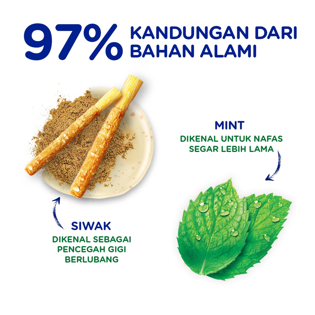 Pepsodent Pasta Gigi Compelete 8 Siwak Anticavity And Fresh Halal Natural 150+25G