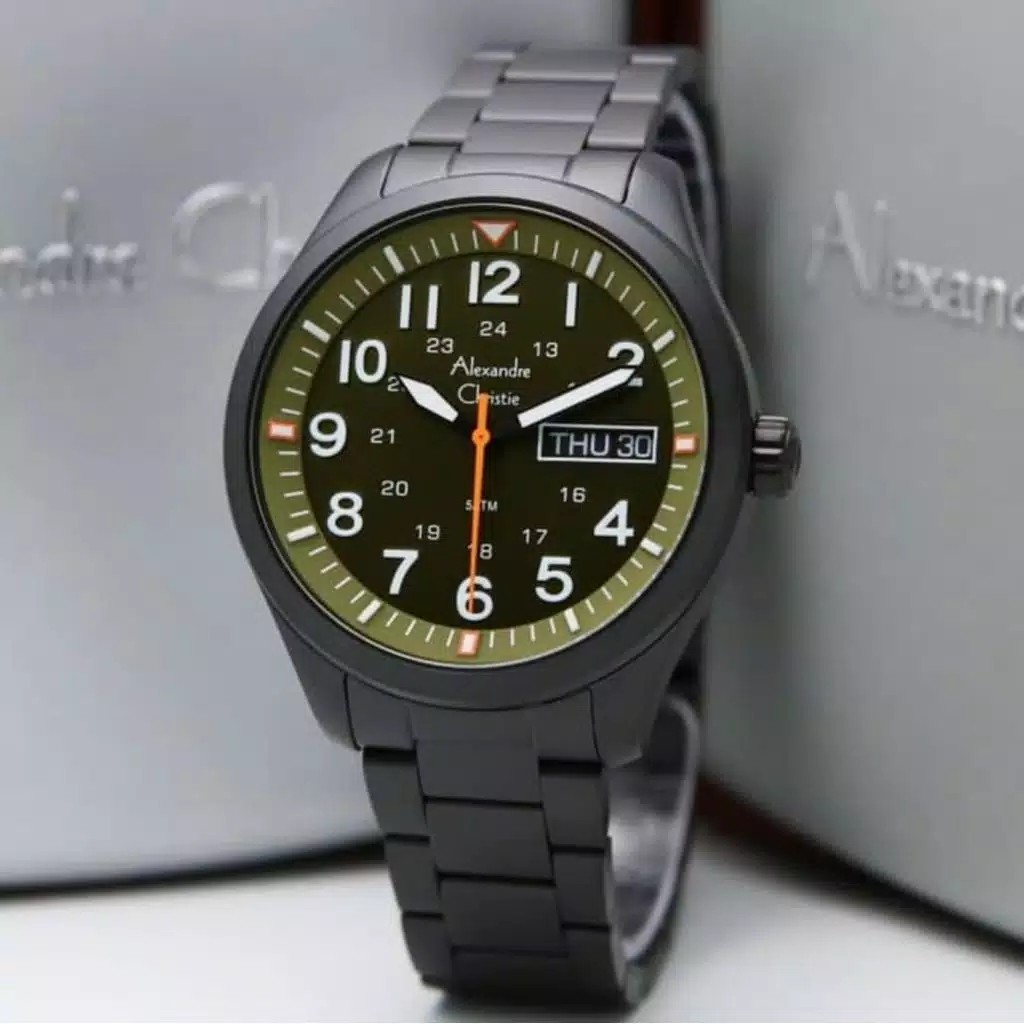 AC alexandre Christie AC 6539  PRIA original stainless steel hitam hijau