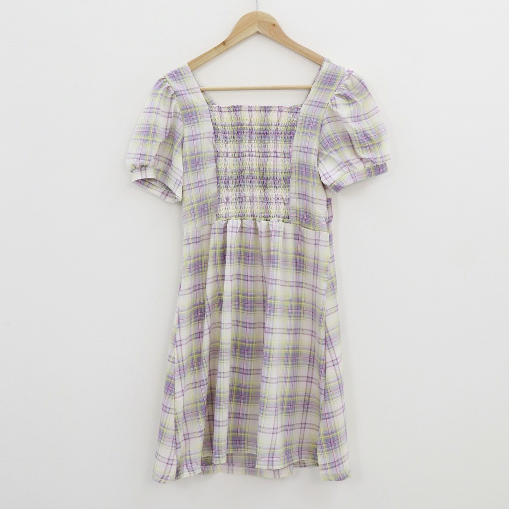 Septia plaid dress -Thejanclothes