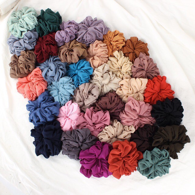 COD Korea Bm Ikat Rambut Wanita Scrunchie Bunga Aksesoris Karet Rambut