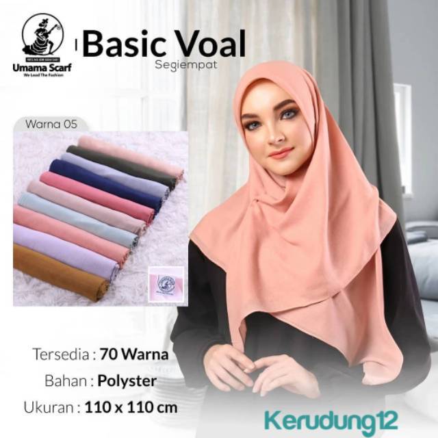  Jilbab  Segiempat Basic  Voal  Umama Part 3 Shopee Indonesia