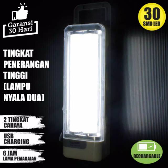 Emergency Lamp Surya Jumbo 30 SMD Super Premium Led SQL L3001 uk.22 x7x6 cm