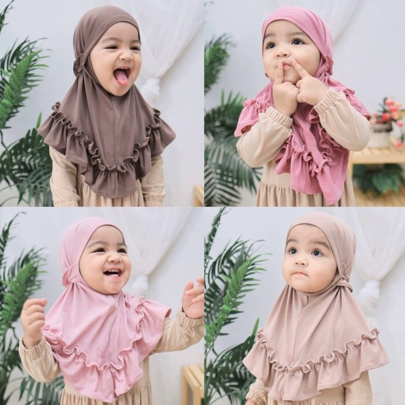 Jilbab Anak bayi tali karet CARLA 0-3th