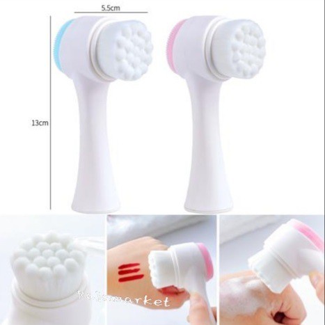 Cleansing Brush Silikon 2in1 Pembersih Muka / Alat Cuci Muka Facial