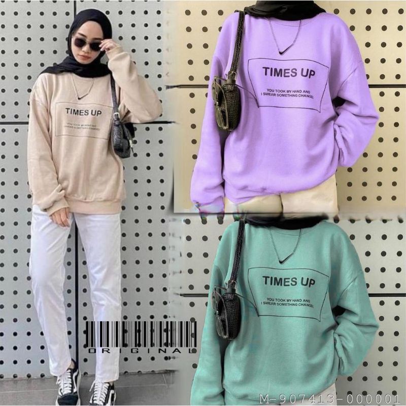 SWEATER WANITA TIMES UP BABYTERRY VDAM-100Variasi：UNGU, MARUN, TOSCA, NAVY, PUTIH, HITAM, HIJAU ARMY