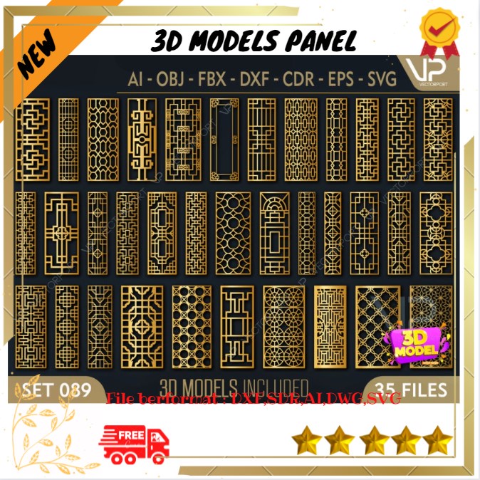 3D MODEL PANEL MOTIF/ FILE CNC / MESIN CNC / PLASMA ROUTER