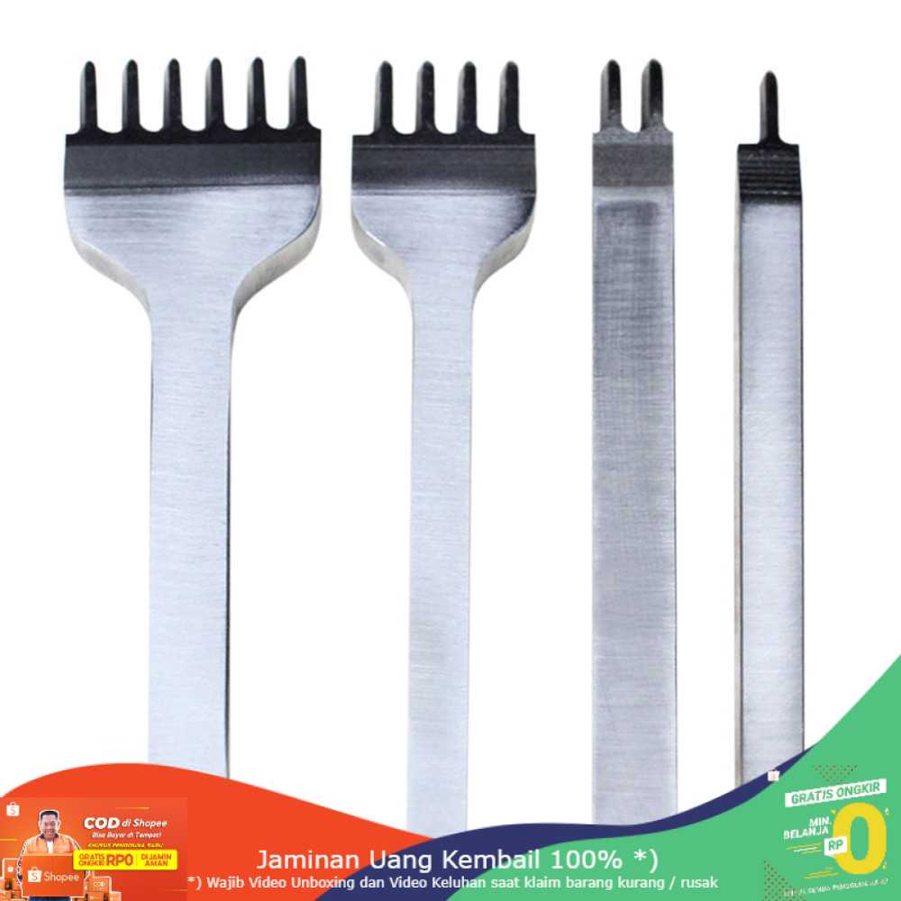 (BISA COD) RVOSTR Alat DIY Kulit Leathercraft Hole Punches Stitching Tool 1+2+4+6 Prong