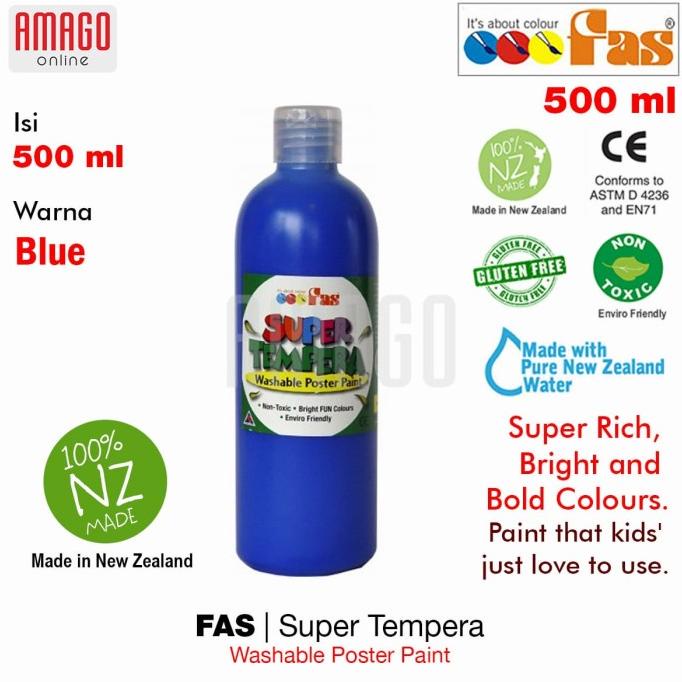 

Fas - Super Tempera Washable Poster Paint - 500 Ml - Blue - 048