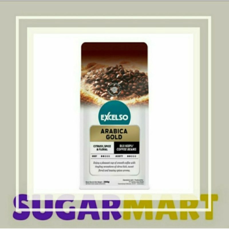 

Excelso Arabica Gold 200gr (Bubuk/Biji) exp 12/23