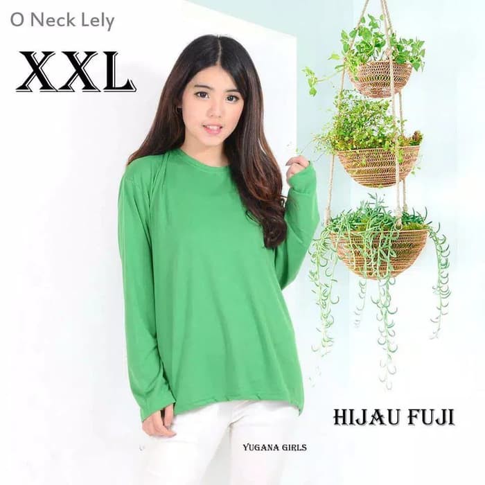 Kaos Wanita Polos Lengan Panjang L Xl Xxl Leher Bulat Spdx O-Pjg Op294
