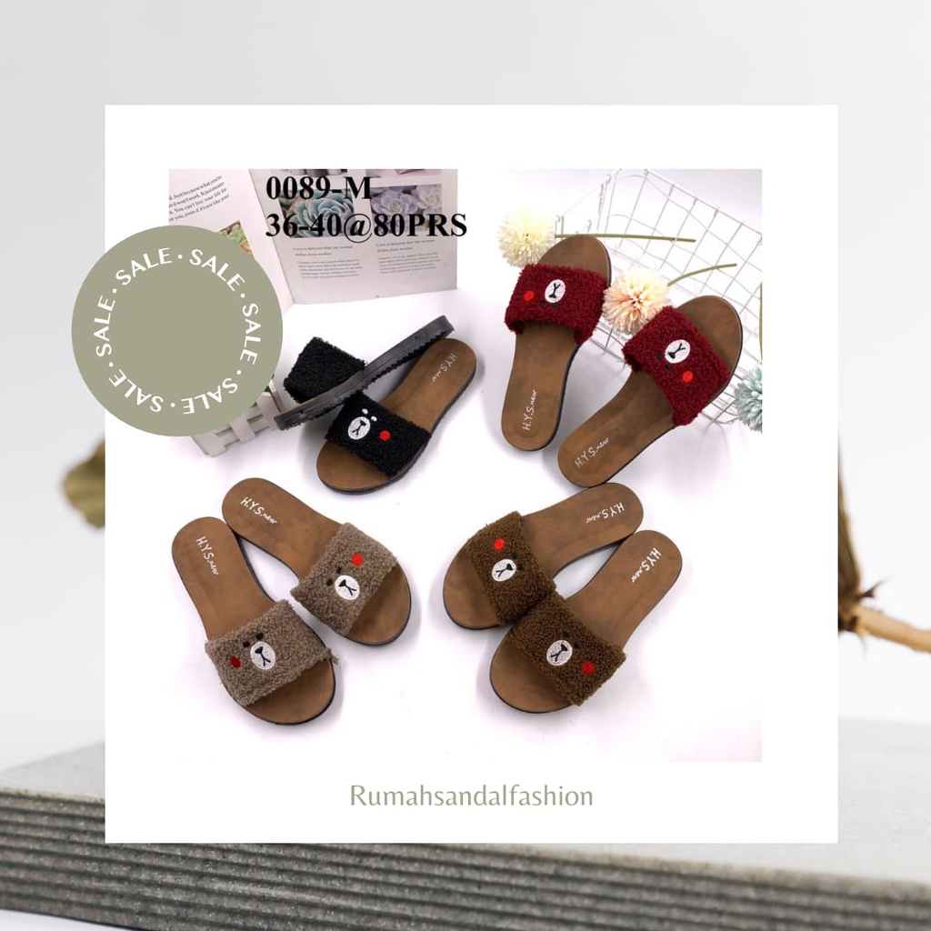 Sandal Jelly Import FLIP FLOP HYS Karakter BEARS 0089-M