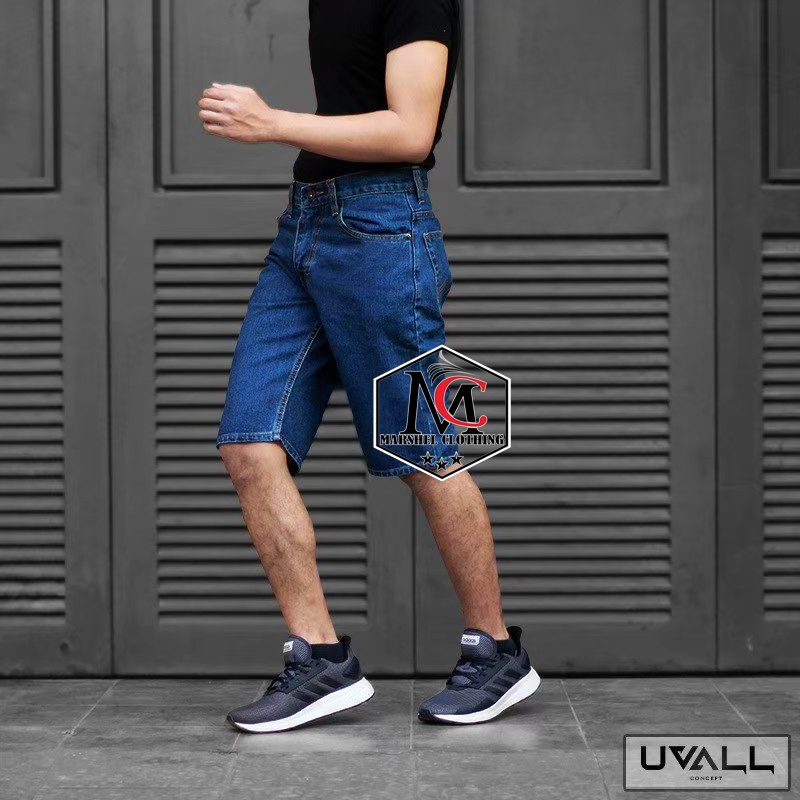 RCL - Celana Pendek Uvall Jeans Warna Biowash Premium / Celana Jeans Pendek Uvall Original Pria ( 28 Sampai 38 )