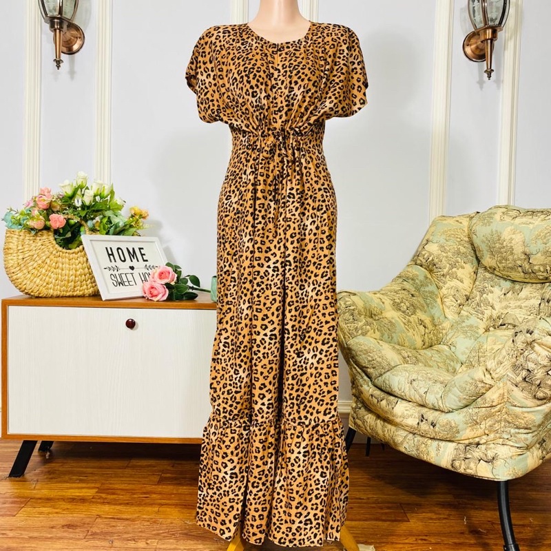 Daster Semata kaki Rayon Manohara Ruffle Busui Panjang Semata Kaki LD 120 Long Dress kekinian - Longdress semata kaki-LeoBrown