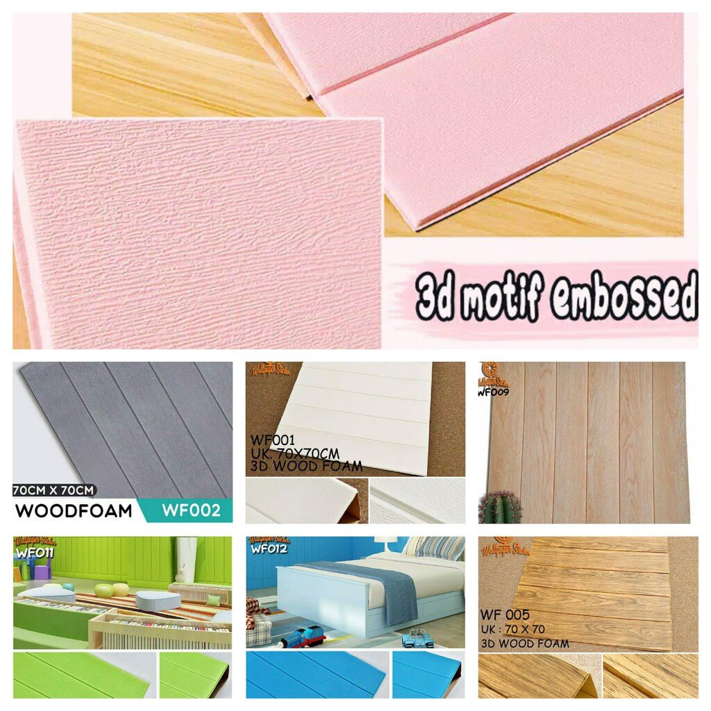 Wallpaper 3D foam Kayu Klasik Emboss Panel Wallpaper Timbul Foam Peredam Panas Dingin Dan Suara WHFURNITURE