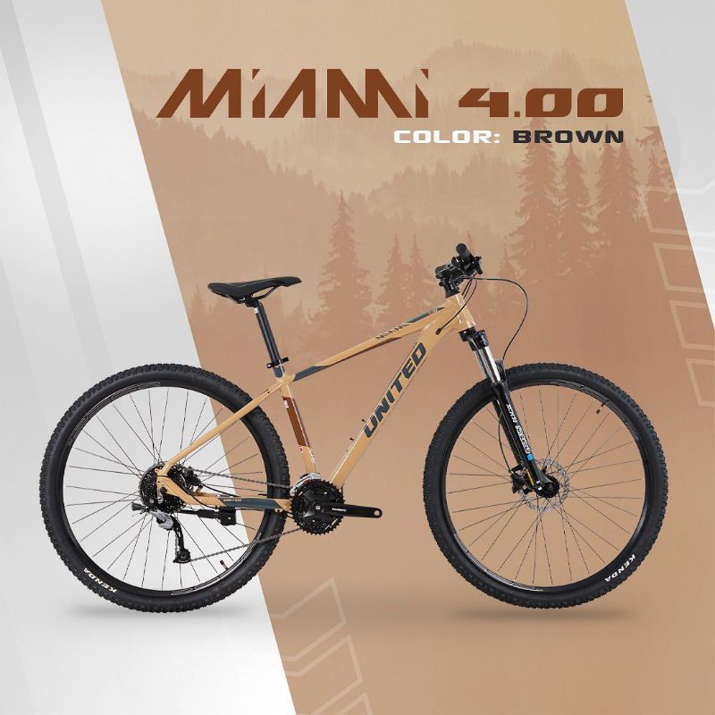 Sepeda Gunung MTB Mountain Bike United Miami 4.00 Cream Brown Cokelat