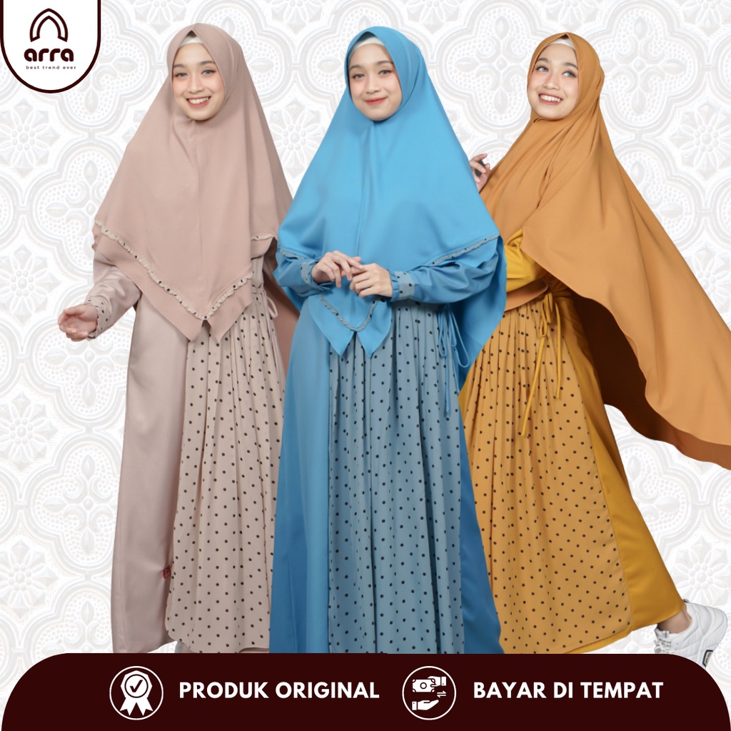 Jual Gamis Syari Jumbo ld 130 Ibu Ibu Terbaru Set Hijab Arra Ayman