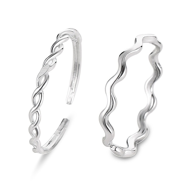 2pcs/setDering cincin Pembukaan gelombang untuk menyesuaikan cincin dari cincin indeks