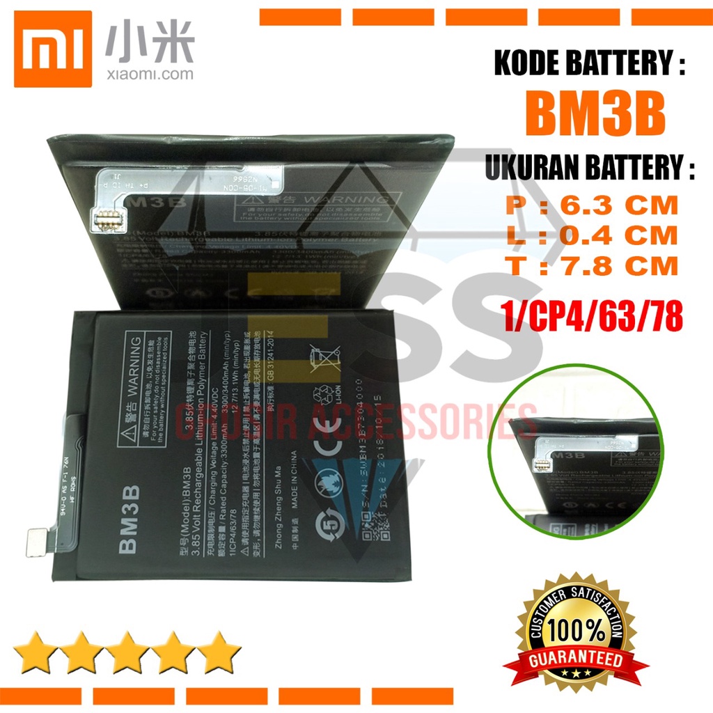 Baterai Battery Original Xiaomi BM3B &amp; BM-3B For Tipe HP MI MIX 2 - MI MIX 2S - MDE5 - M1803D5XE - M1803D5XA - M1803D5XC - M1803D5XT